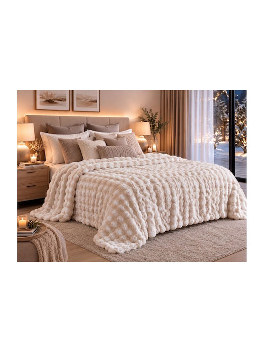 Kraft World Одеяло Sherpa Двойно 220x240см Бежово IRINI-Бежово