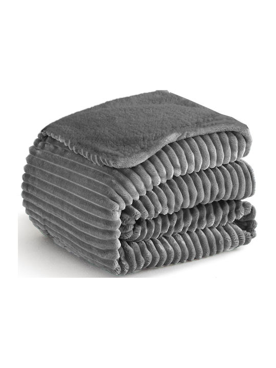 Ehome Sherpa Blanket Double 220x240cm Grey 11 Blanket Sheep Double-sided 220x240 LOUTRINI-11-Grey