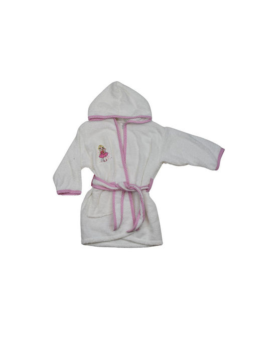 Elma Cocuk Kids Hooded Bathrobe Pink