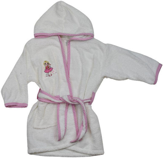 Elma Cocuk Kids Hooded Bathrobe Pink