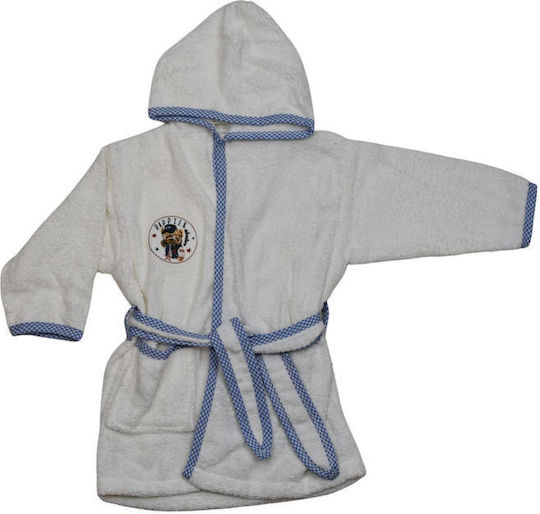 Elma Cocuk Kids Hooded Bathrobe Light Blue