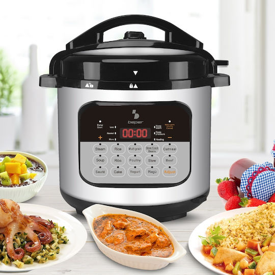 Beper Πολυμάγειρας 1000W με Χωρητικότητα 6lt Καφέ