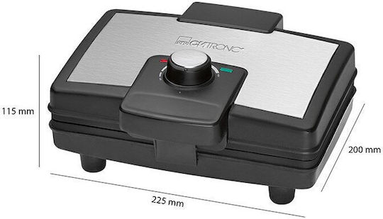 Clatronic WA 3606 Βαφλιέρα για Τετράγωνες Βάφλες 2 Θέσεων 800W