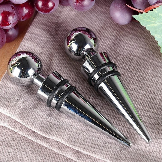 Set 2 Capace Excelente Pentru Sticlă De Vin Din Oțel Inoxidabil Și Silicon