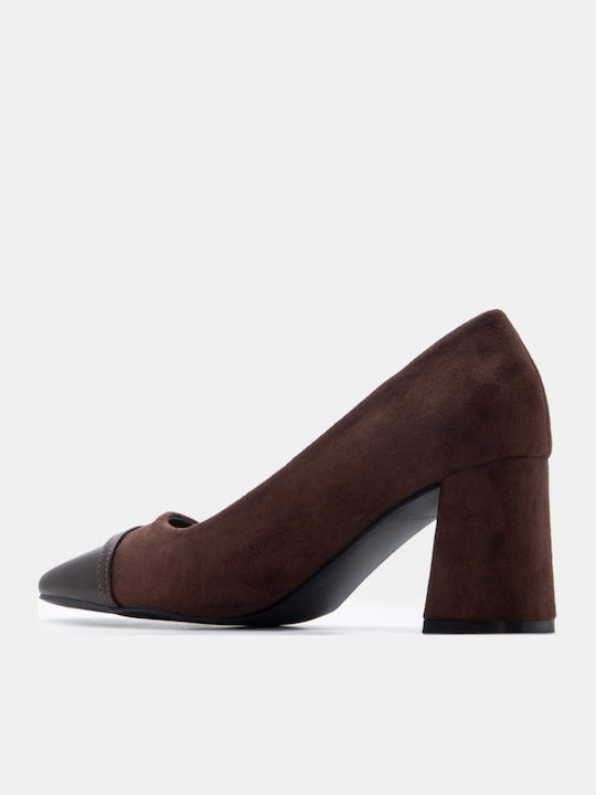 Pointed Toe Heels with Medium Brown Heel