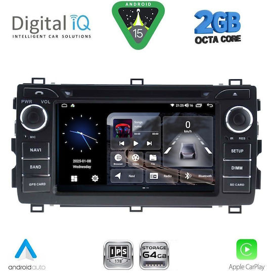 Digital IQ Автомобилна Аудио Система за Toyota Auris 2013-2015 (Bluetooth/USB/Вграден Wi-Fi/GPS) с Touch Screen 7"