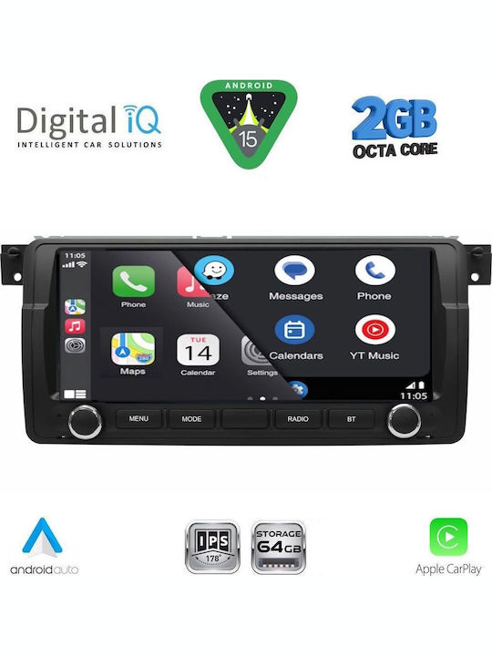 Digital IQ Auto-Audiosystem Für BMW E46 1998-2005 Bluetooth USB Eingebautes Wi-Fi GPS Apple CarPlay Android Auto Mit 8.8 Zoll Touchscreen DIGITAL IQ BLD 253 CPA