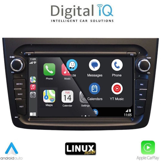 Digital IQ Ηχοσύστημα Αυτοκινήτου για Alfa Romeo Mito 2008-2018 (Bluetooth/USB/WiFi/GPS) με Οθόνη Αφής 7"