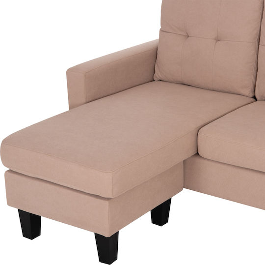 Meggy Colțar cu Unghi Reversibil Bej 184.5x75x86cm