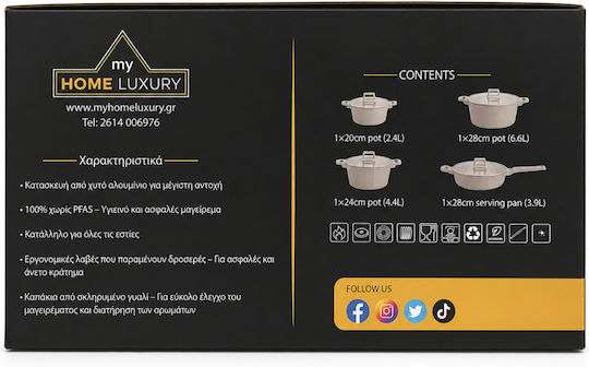 My Home Luxury Set de vase de gătit din aluminiu turnat 8 piese