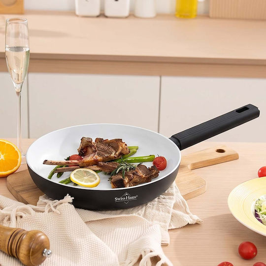 Swiss Haus 20cm Frying Pan Ergonomic Insulated Textured Handle Black