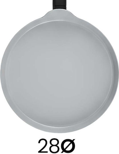 Swiss Haus 28cm Flache Pfanne Ergonomischer Isolierter Texturierter Griff Silber