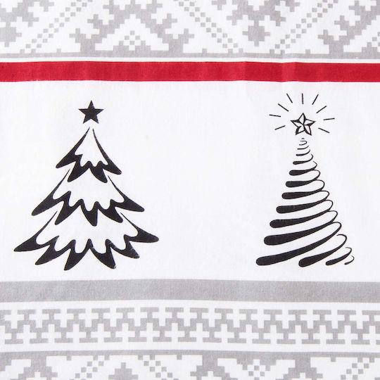 Darymex Christmas Trees Duvet Cover Set Cotton 180x200cm Semi-Double with Pillowcase Grey