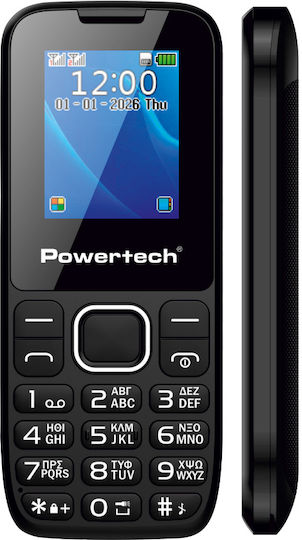 Powertech Milly Small III Without Camera Dual SIM Button Mobile Phone Greek Menu Black