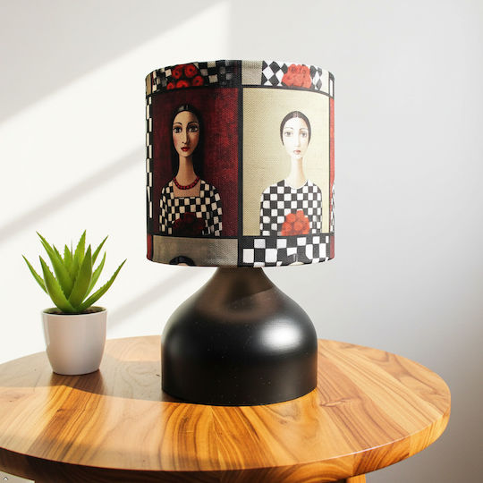 Inspiral Tree Metallisches Tischlampen Für E27 Mit Schwarzem Hut Und Basis