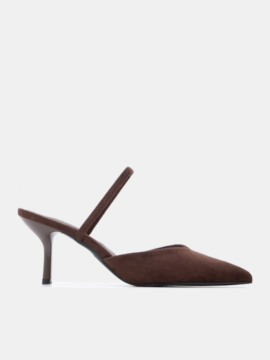 Spitze Zehe Pumps mit Braun Absatzhöhe