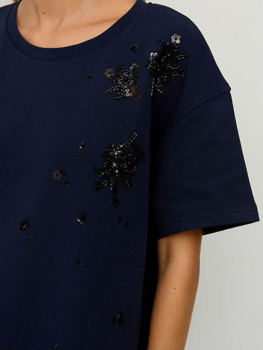 Summer Mini T-Shirt Dress Dark Blue