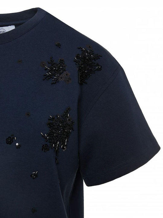 Summer Mini T-Shirt Dress Dark Blue