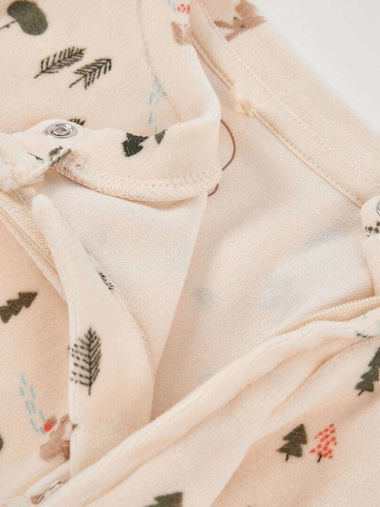 Boboli Samt Baby-Strampler Beige