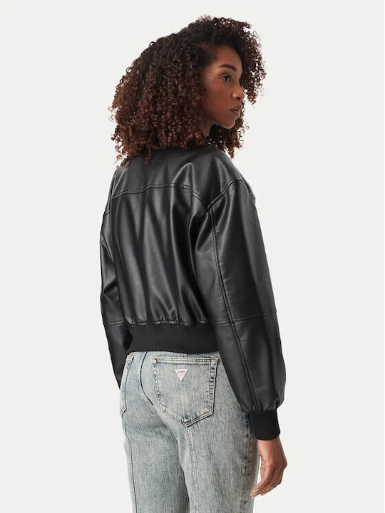 Damen Bomber Jacke Schwarz