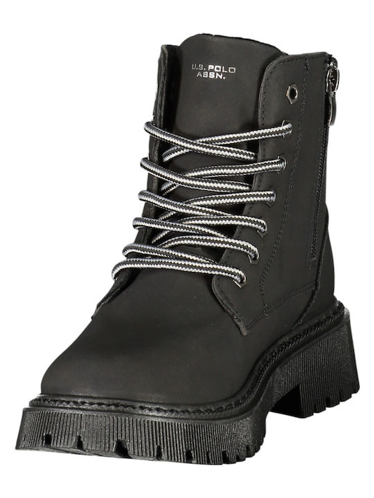 Women's Combat Boots with Fur Black