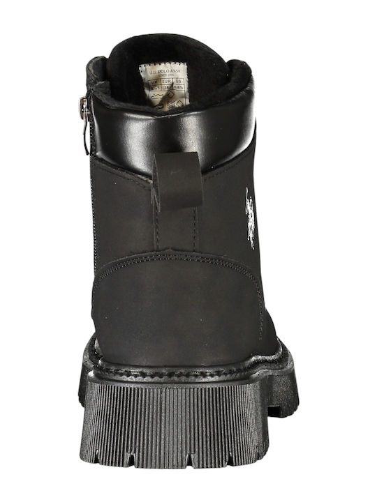 Women's Combat Boots with Fur Black
