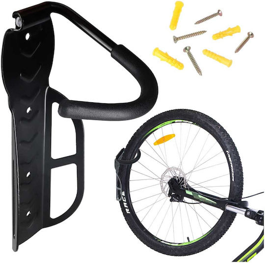 Suport de bicicletă metalic pliabil pentru montaj pe perete culoare neagră