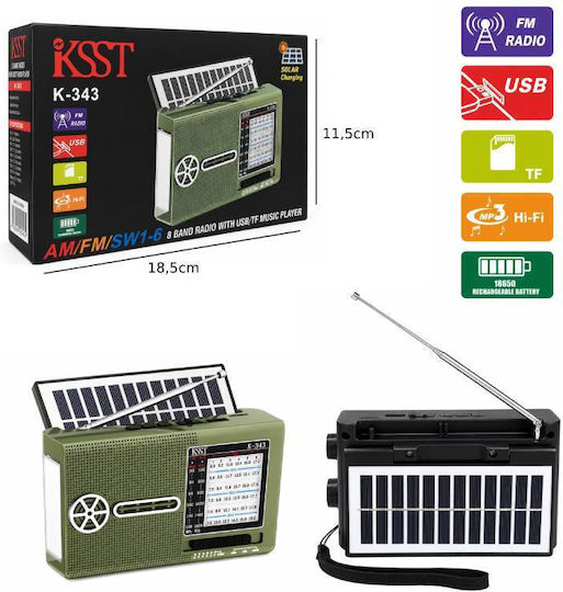 K-343 Handheld Radio Solar mit USB Grün