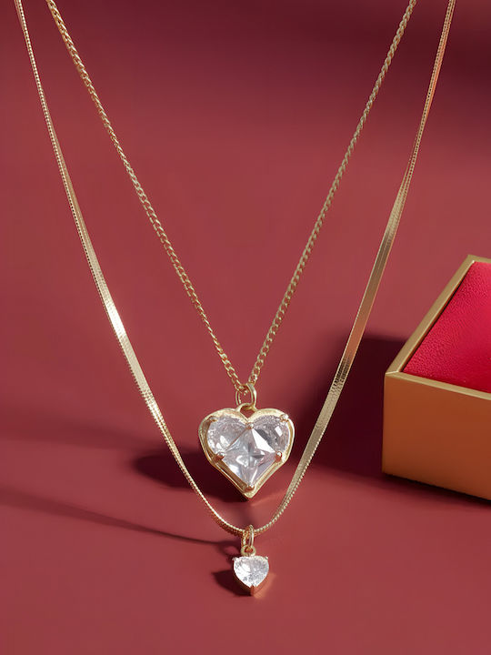 Chrysothemiss Necklace Golden Heart Duo