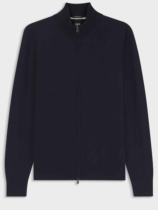 Herren Gestrickte Kapuzen-Jacke in Dunkelblau