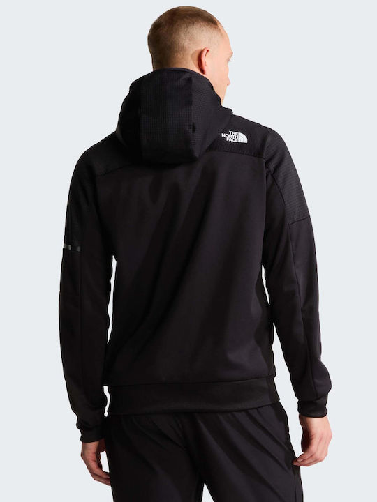 Herren Fleecejacke mit Kapuze Schwarz