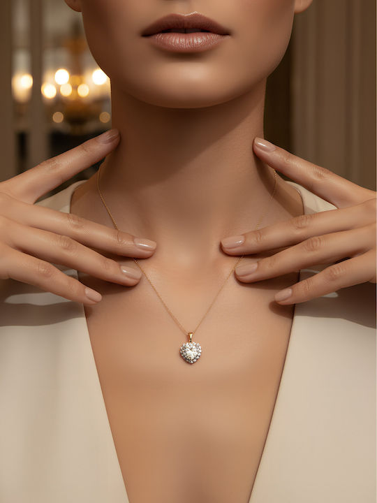 Chrysothemiss Κολιέ Crystal Heart Elegance