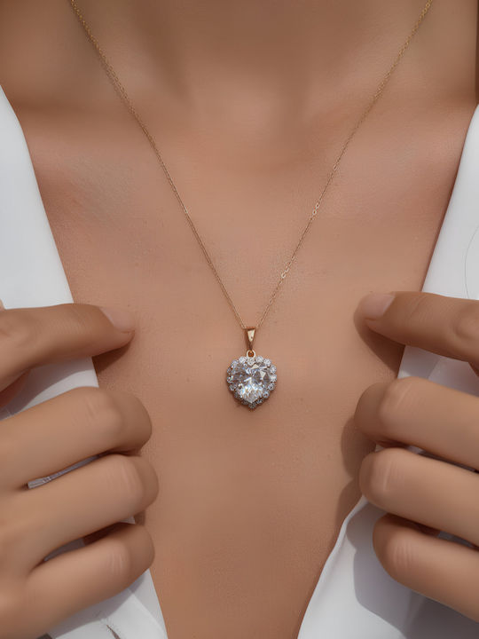Chrysothemiss Κολιέ Crystal Heart Elegance