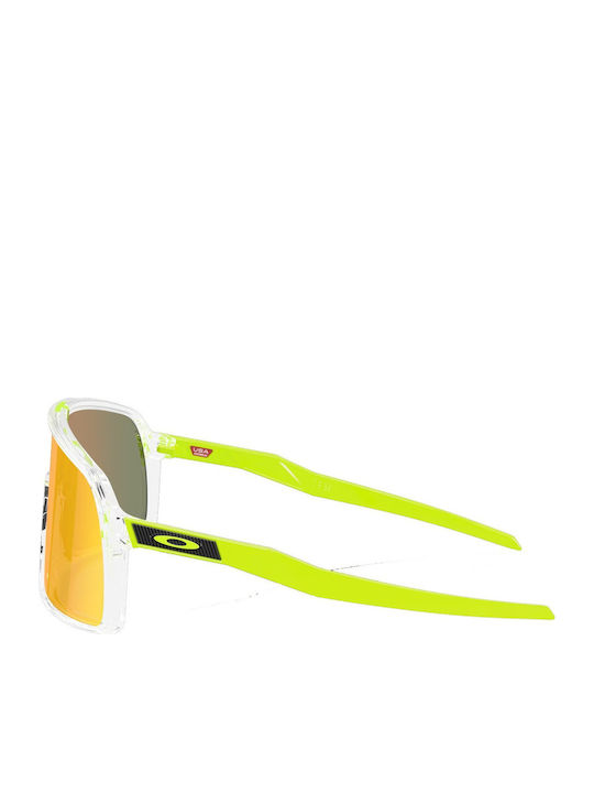 Oakley Unisex Sunglasses with Transparent Horn-Rimmed Frame and Transparent Mirror Lens