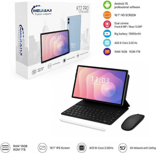Meijiahui K12 Pro 5G 10.1 Zoll Tablet (16GB/512GB) Graues