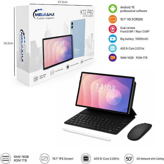 Meijiahui K12 Pro 5G 10.1 Zoll Tablet (16GB/512GB) Graues