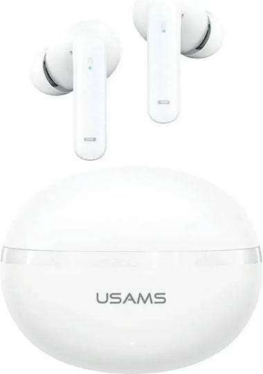 Usams E02 In ear Bluetooth хендсфри Слушалки с Кутийка за Зареждане Бял