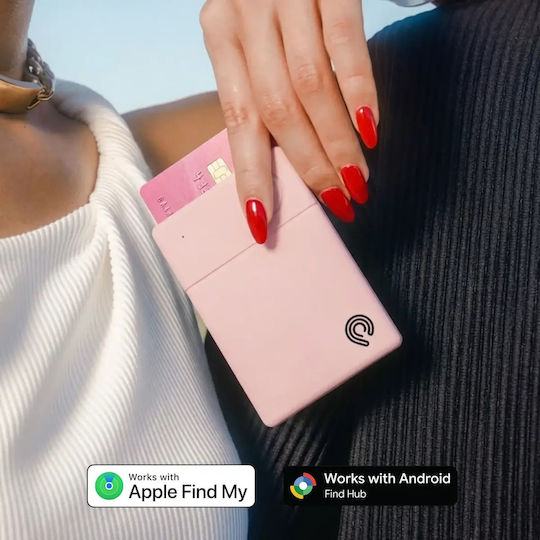 Hyperloq NeoCard Apple Find My Ροζ Επαναφορτιζόμενο