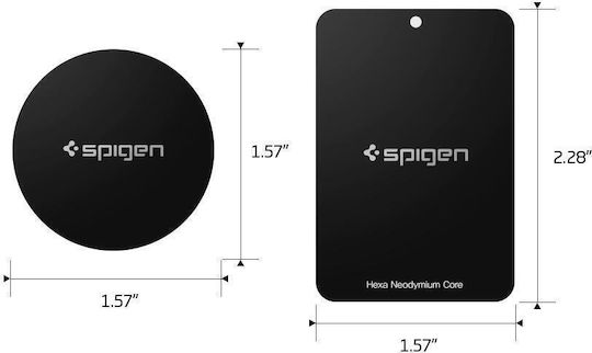 Spigen Μεταλλικά Αυτοκόλλητα Kuel Mp4p Car Mount Metal Plates Μαύρο