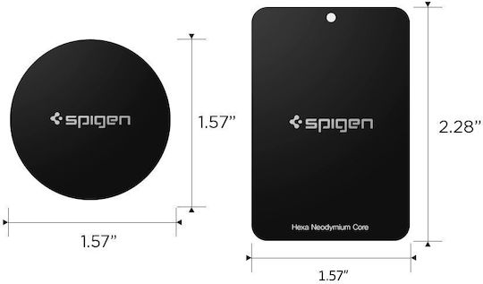 Spigen Μεταλλικά Αυτοκόλλητα Kuel Mp4p Car Mount Metal Plates Μαύρο