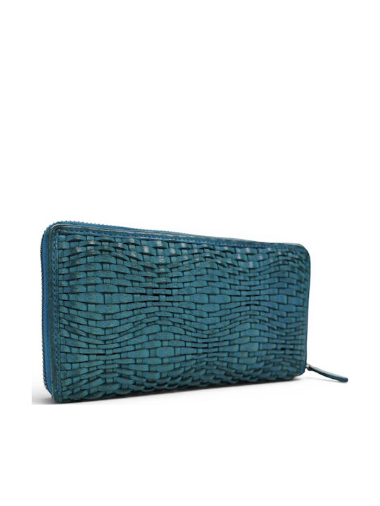 Large Leather Women's Wallet Turquoise