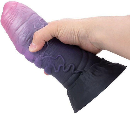 Power Monsters Dreadful Fiend Bicolor Fantasy Dildo με Βεντούζα Ροζ
