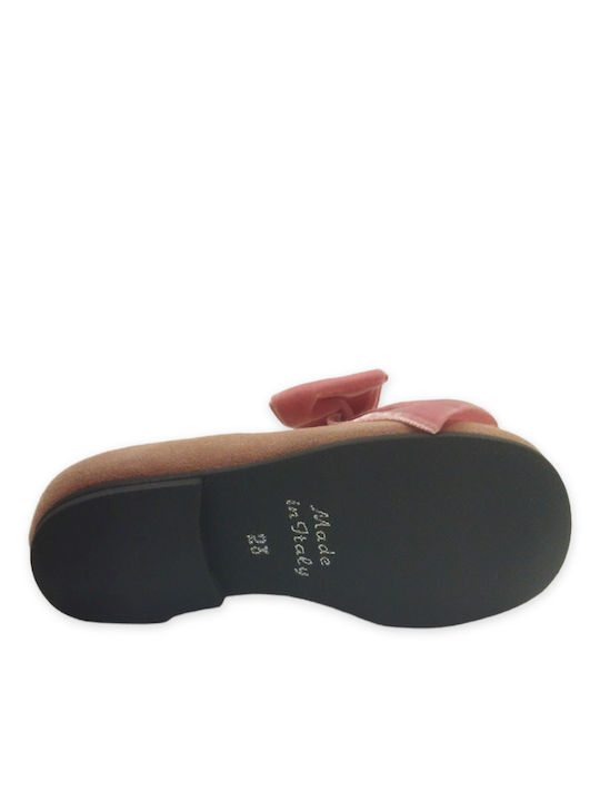 Kids Pumps & Ballerinas With Hoop & Loop Closure Leather Pink