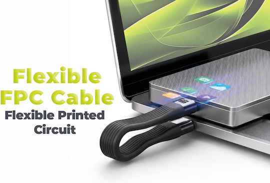 Mobile Origin Braided / Flat / Keychain Cablu Video USB-C Tată - USB-C 240W PD Negru 0.13m MO-UK-CB17-BLK