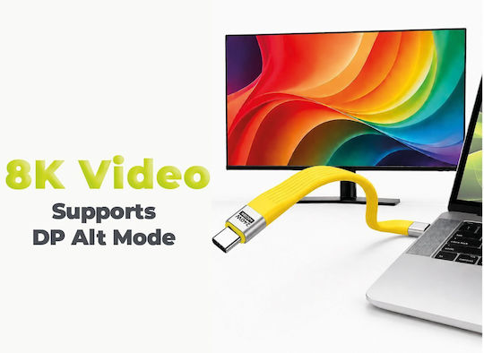 Mobile Origin Braided / Flat / Keychain Cablu Video USB 2.0 USB-C tată - USB-C 240W PD Galben 0.13m MO-UK-CB17-YLW
