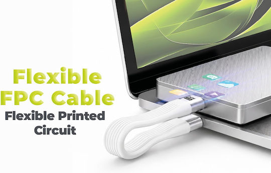 Mobile Origin Geflochtenes USB Typ-C Kabel Keychain USB 2.0 Video Kabel USB-C männlich - USB-C 240W PD Weiß 0,13m