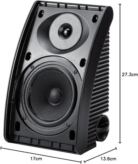 Yamaha NS-AW392 Passive Wall Mounting Speakers 40W Pair 27.3x13.6x17cm Black