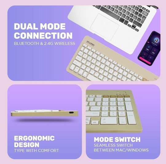 Alcatroz Xplorer GO! Kabellos Bluetooth Nur Tastatur Englisch US Slate