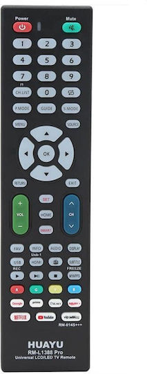 Huayu Универсално дистанционно управление RM-L1388 PRO за Τηλεοράσεις , LG , Samsung и Panasonic 6931956806603