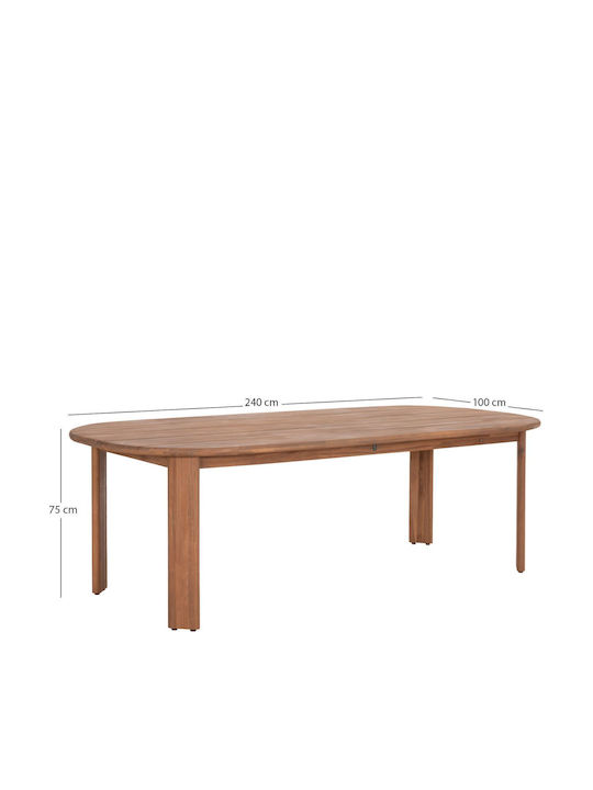 Outdoor Dining Set Raikko 7 Pieces Natural